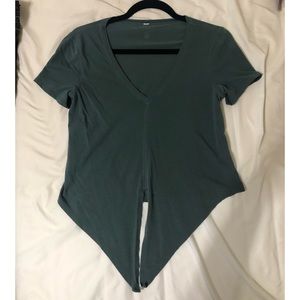 Lululemon front tie green short sleeve